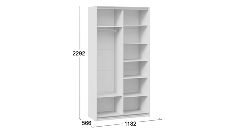 Шкаф-купе Оскар Хилтон 2-х дверный 1.2 белый снег / белый матовый