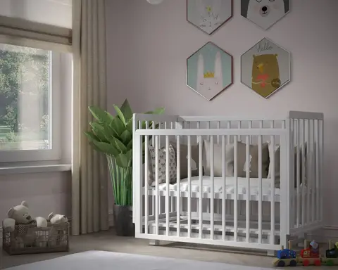 Кроватка для новорождённых Incanto PAPI NEW с продольным маятником (в т.ч. приставная) с автоспинкой цвет белый