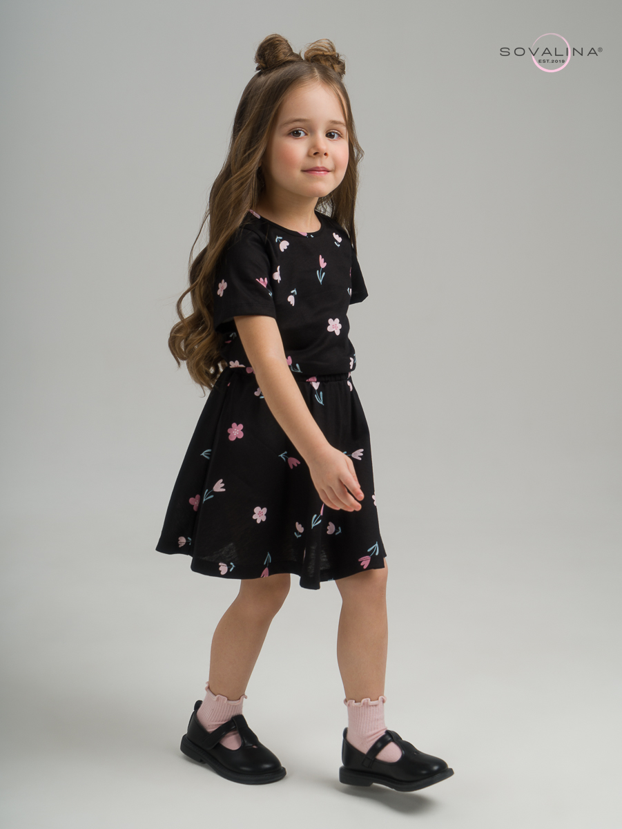 Костюм Мальвина SG тюльпаны на черном New