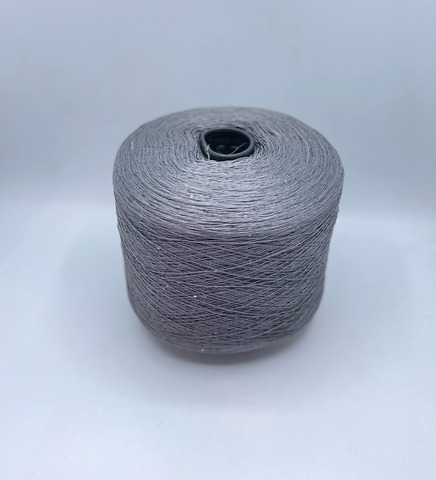 Бобинная пряжа (пр.Италия),Linette Pailletes, 450/100гр, 80% Лен, 20% Полиэстер(пайетка), цвет-Мышино-серый+пайетка. арт.36738
