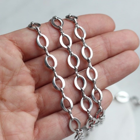 УЦЕНКА!!! Цепочка 10*8 мм, родий, 52 см, У226