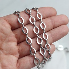 УЦЕНКА!!! Цепочка 10*8 мм, родий, 52 см, У226