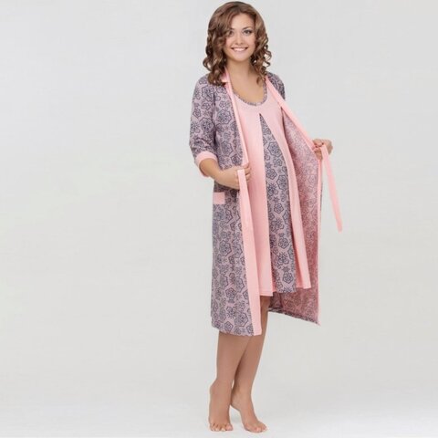 Комплект для роддома Nataly для беременных и кормящих персик 6906