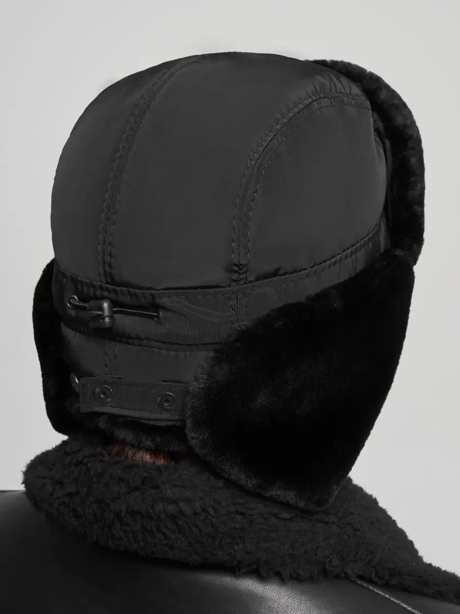 Шапка ушанка меховая теплая с флисом