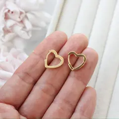 Швензы Конго Сердце 14*2,7 мм, позолота, Ш115