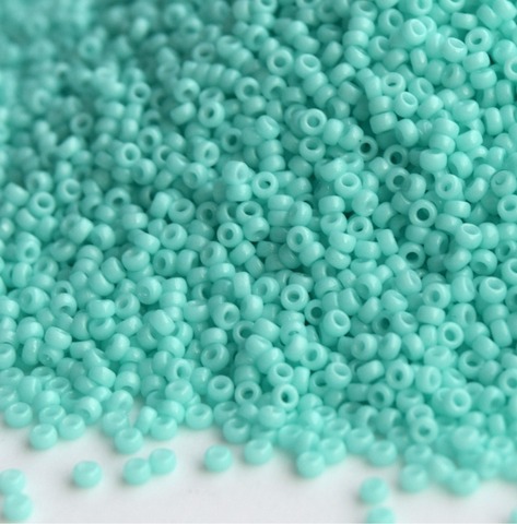 15/0 RR-4472 Бисер круглый Миюки Мята непрозрачный /Miyuki round 15/0 Duracoat Opq Catalina