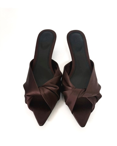 Мюли из шелка шоколад