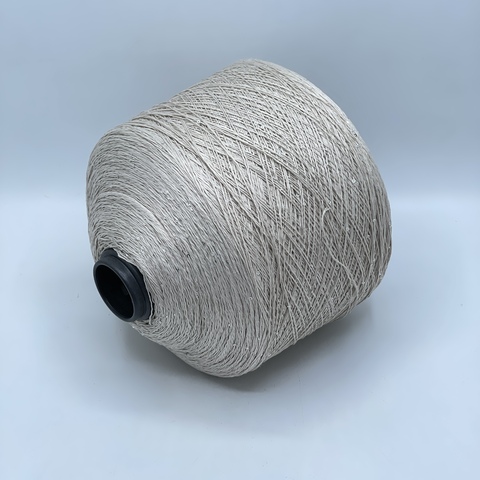 Бобинная пряжа, Linette Pailletes, 450м, 80% Лен, 20% Полиэстер(пайетка), Алебастр+пайетка. 39438