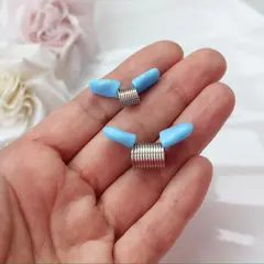 Пружина-стоппер 22 мм (Bead Stopper), цвет голубой, 2 штуки, И051