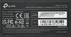 Коммутатор TP-LINK TL-SG3210 JetStream управляемый коммутатор уровня 2+ на 8 гигабитных портов и 2 гигабитных uplink-порта,8 портов RJ-45 10/100/1000 Мбит/с,2 гигабитных SFP-слота,консольные порты: 1 порт RJ-45 + 1 Micro-USB,функции L2/L2+,возможност — фото 7