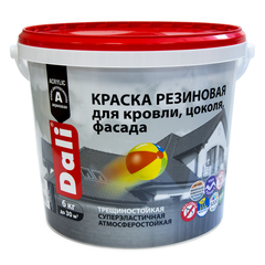 КРАСКА РЕЗИНОВАЯ "DALI" КРАСНО-КОРИЧНЕВАЯ 6 КГ (1) "РОГНЕДА"