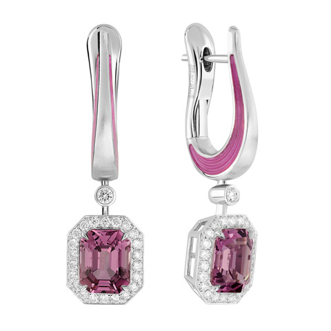 Серьги со Шпинелью и Бриллиантами, Е0143-13/1