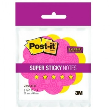 Стикеры Post-it Super Sticky куб фигурный 7350-DSY Цветы 73,6х71,1 2
