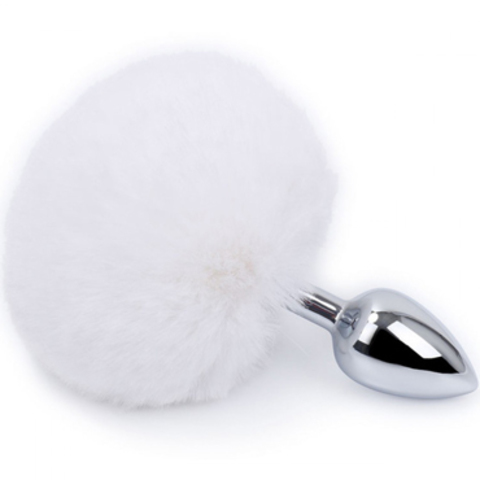 Анальная пробка Runyu Banny Tail Plug Small, 2,8 см, Cеребро. Белый