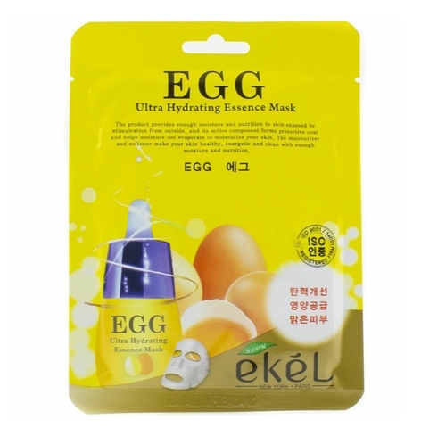 EKEL МАСКА ТКАНЕВАЯ ДЛЯ ЛИЦА С ЭКСТРАКТОМ ЯЙЦА EGG ULTRA HYDRATING ESSENCE MASK, 25 ML