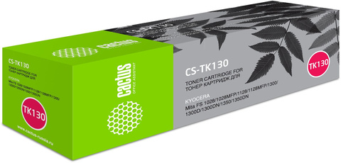 Картридж лазерный Cactus CS-TK130 TK-130 черный (7200стр.) для Kyocera Mita FS-1028MFP, 1128MFP, 1300D, 1300DN, 1350DN