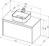 Aquanet 242257 Тумба Nova Lite 90 1+1 ящ. цв.бел. глянец (242257)