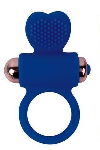 Синее эрекционное виброкольцо с сердечком - Bior toys SWEET TOYS ST-40133-2