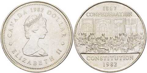1 доллар "Конституция" 1982 год UNC