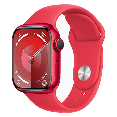 Apple Watch Series 9, GPS, 41 мм, алюминий цвета (PRODUCT)RED, спортивный ремешок цвета (PRODUCT)RED