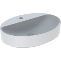 Geberit VariForm Раковина с установкой на столешницу овальной формы, 60х45 см, с отв. под смеситель, без отв. перелива фото