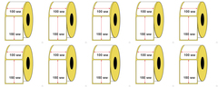 Набор 10 рулонов Термоэтикетка 100x150 мм ЭКО (1 рулон = 200 шт) втулка 40 мм