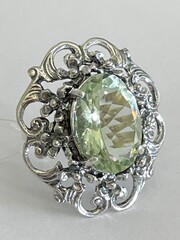 Клементина-празиолит (кольцо из серебра)