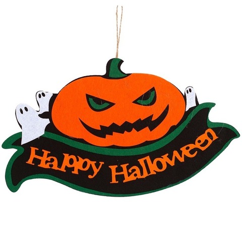 Баннер HAPPY HALLOWEEN Тыква злая фетр