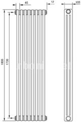 Arbonia 3180 - 8 секций радиатор с боковым подключением №12, 3/4