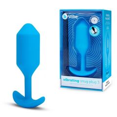 Голубая вибропробка для ношения B-vibe Snug Plug 3 - 12,4 см. - 