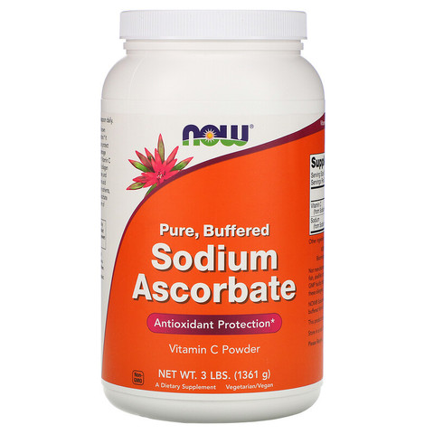 Now Foods, Порошок аскорбата натрия, 3 фунта (1361 г)