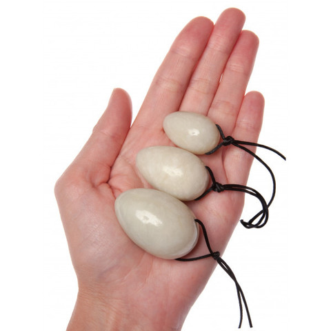 Массажный яйцо-тренажер - Yoni Egg (нефрит, набор из 3 штук)