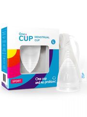 Прозрачная менструальная чаша OneCUP Sport - размер L - 
