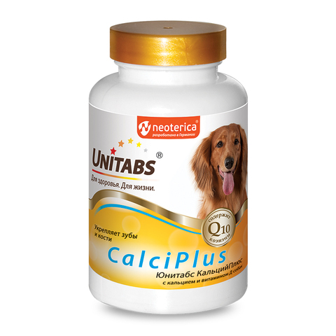 Экопром Юнитабс CalciPlus с Q10 витамины для собак кальций, фосфор и витамин D 100таб
