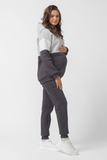 Утепленный спортивный костюм для беременных и кормящих 11955 т.серый св.серый тофу