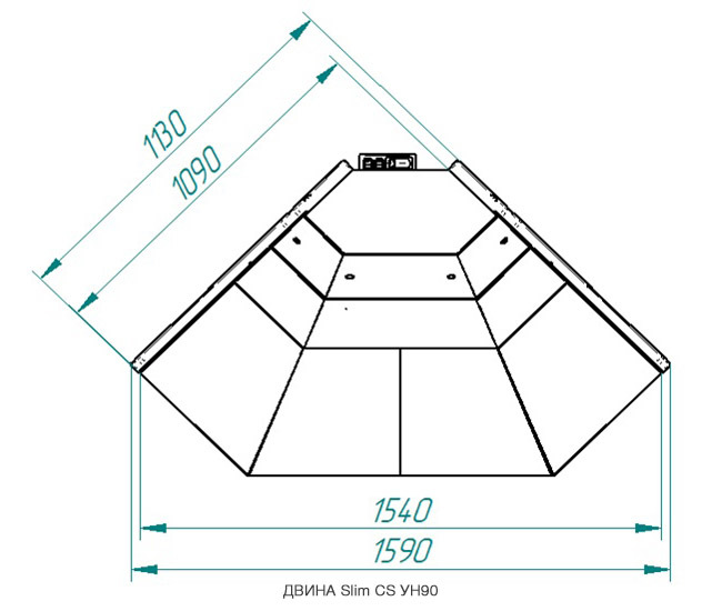 Холодильная витрина угловая Golfstream Двина slim CS УН90 ВС