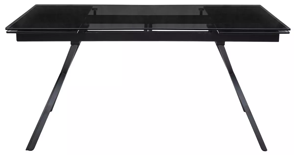 Стол ADRIA 160 SMOKED BLACK GLASS Дымчато-черное стелко/ черный каркас, DISAUR