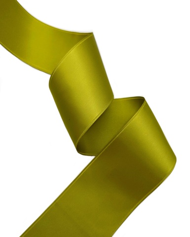 Атласная двусторонняя лента, цвет: оливковый , ширина: 50 мм