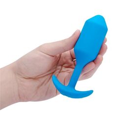Голубая вибропробка для ношения B-vibe Snug Plug 3 - 12,4 см. - 