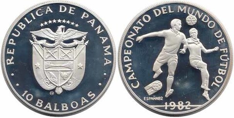 10 бальбоа Чемпионат мира по футболу Испания 1982 г. Панама 1982 г. Proof