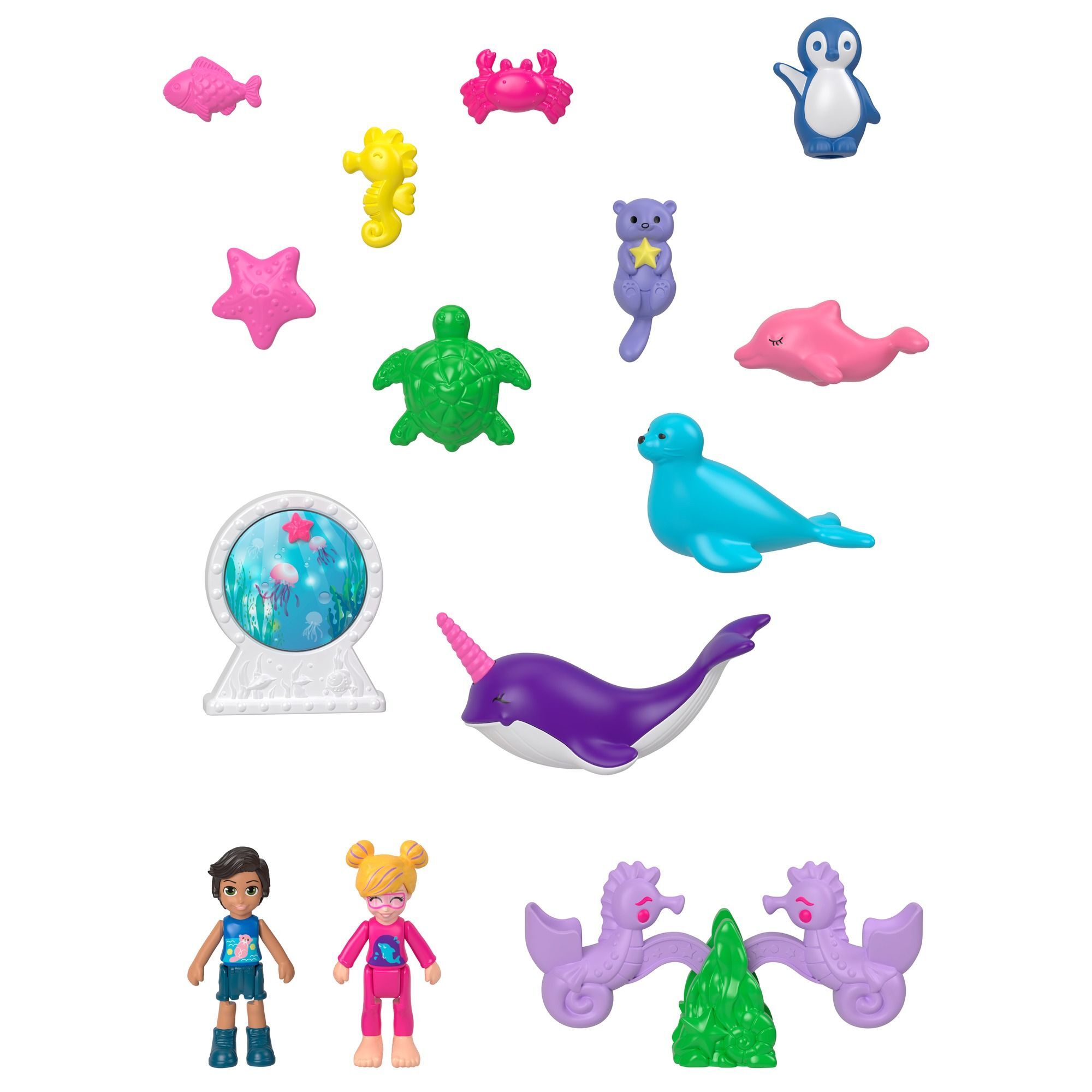 Фигурки Mattel Polly Pocket - Океанариум Выдра, компактный набор с куклами  и аксессуарами HCG16 купить в Москве | Доставка по России.