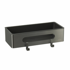 Lemark 9776045 Полка для душа прямая Lemark SHELF LINE из нерж. стали с крючками, графит/вставка-пластик графит фото