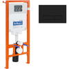 BelBagno BB3202CHR-MB/BB3202SC-MB/BB002-80/BB007-PR-NERO.M Комплект 4 в 1 Унитаз подвесной BelBagno ARDENTE-C BB3202CHR-MB с сиденьем BB3202SC-MB + Система инсталляции для унитазов BelBagno BB002-80 с кнопкой