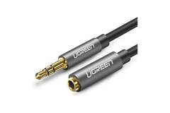 Удлинитель кабеля  UGREEN AV118 (10538) 3.5mm Male to 3.5mm Female Extension Cable, 5м, черный/серый