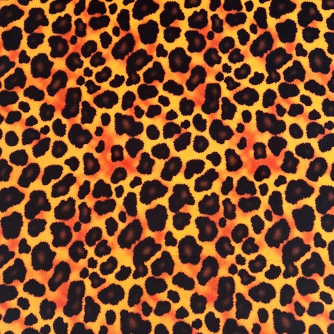 ЛЕОПАРДОВЫЕ ПЯТНА НА ЯРКО ОРАНЖЕВОМ ФОНЕ, 100% хлопок