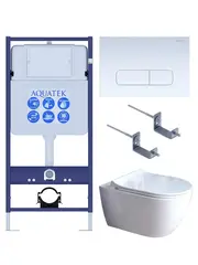 Aquatek SET Aquatek ПОЛАРИС-01-013 4в1 SET Aquatek ПОЛАРИС (рама Aquatek Standard INS-0000012+унитаз ПОЛАРИС AQ0700-01 с тонким сиденьем soft-close+ крепеж KKI-0000002 +панель KDI-0000013) фото