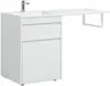 Aquanet 239302 Тумба с раковиной Токио 130 L напольная 1 ящик, б/к цвет белый глянец (239302)