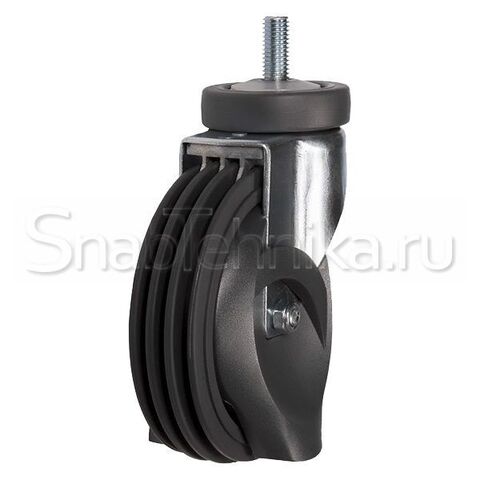 Аппаратная колесная опора для траволатора поворотная SCtk125-4Elev (д.125, 4 реборды, кольцо, болт М12)