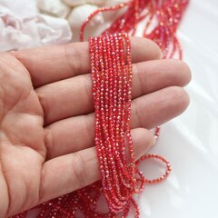 Бусины стеклянные красные круглые 2 мм, К188