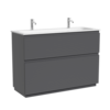 FL120FGS Тумба напольная SANCOS Folk 1190х445х850, два ящика с доводчиками, Grey soft